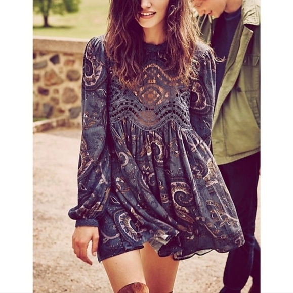 Free People Tops - Free People Sweet Thing Tunic in Midnight Combo